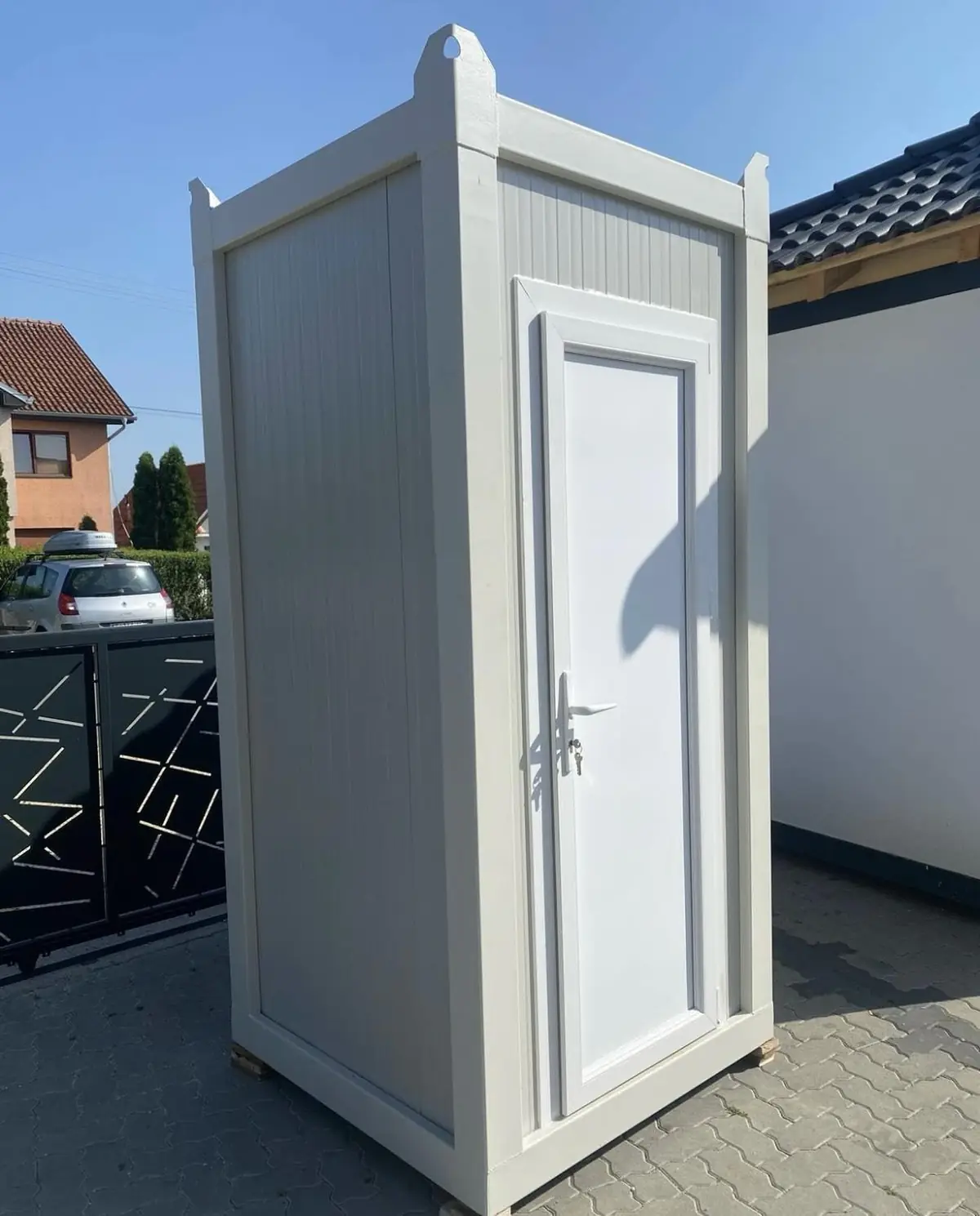 Side view of the VIP cabin showing its compact single-room shape